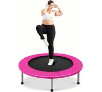 COSTWAY Rebounder Trampoline for Adults, 38" Foldable Mini Trampoline with 32 Heavy Duty Springs, 150kg Capacity Quiet Indoor Exercise Bouncer for Home Workout Fitness (Pink)