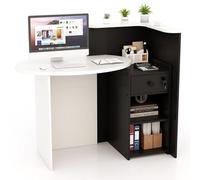 Costway Reception Table Front Counter W/ Lockable Drawer For Salon Lobby Office