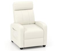 Costway Recliner Chair Single Reclining Sofa With Adjustable Backrest-White