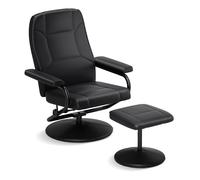 Costway Reclining Chair 360°Swivel Recliner with Adjustable Backrest in Black COSTWAY Black