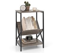 Costway Record Holder Shelf 3-Tier Record Player Stand-Grey in Grey COSTWAY Grey