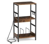 Costway Record Player Stand 3-Tier Turntable w/ Charging Station Holder in Brown COSTWAY Brown