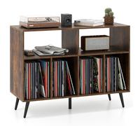 Costway Record Player Stand 3-Tier Turntable w/Vinyl Storage Shelves-Brown in Brown COSTWAY Brown