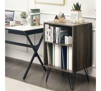 Costway Record Player Stand Turntable Stand Sofa Side Table With 5 Open Shelves Holder