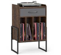 Costway Record Player Stand Turntable Stand with Drawer & Record Holder in Brown COSTWAY Brown