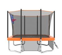 Costway Rectangle Outdoor Trampoline 10 X 8Ft Backyard Trampoline-Orange