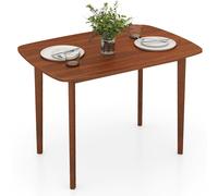 Costway Rectangular Kitchen Table 110cm Wooden Dining Table for 2-4 People in Walnut COSTWAY Walnut