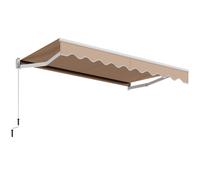 Costway Retractable Awning Aluminum Patio Sun Shade w/ Crank Handle in Beige COSTWAY Beige