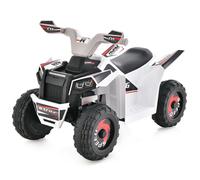 Costway Ride on Car 6V Battery Powered ATV 4 Wheeler Quad Toy Electric Vehicle in White COSTWAY White