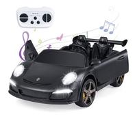 Costway Ride On Car Battery Powered Electric Vehicle With Parent Remote Control-Black