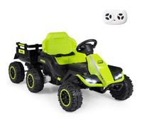 Costway Ride On Electric Tractor With Detachable Trailer-Green