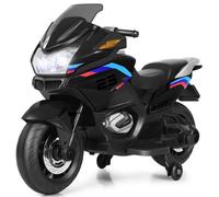 Costway Ride on Motorcycle 12V Electric Battery Powered Motorbike withTraining Wheels in Black COSTWAY Black