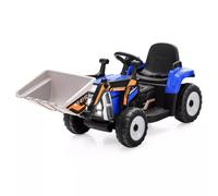 Costway Ride on Toy Excavator 12V Electric Battery Powered Loader Digger LED Light in Blue COSTWAY Blue