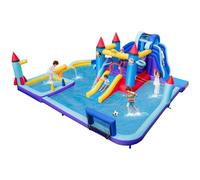 Costway Rocket Theme Inflatable Water Slide Park Kids Inflatable Jumping Castle With 2 Slides Splash Pool Jumping Area
