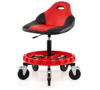 Costway Rolling Garage Stool 5-Wheel Pneumatic Creeper Seat W/ 71-83 Cm Adjustable Height