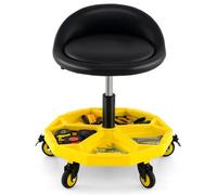 Costway Rolling Garage Stool 54-67 Cm Height Mechanic Stool 5-Wheel Pneumatic Creeper Seat