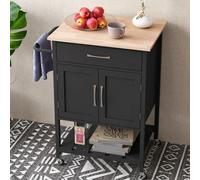Costway Rolling Kitchen Island Mobile Serving Cart With Drawer & 2-Door Storage Cabinet
