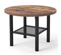 Costway Round Coffee Table 2-Tier Modern Circular Center Table in Brown COSTWAY Brown