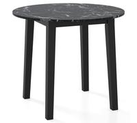 Costway Round Dining Table 35" Kitchen Table w/ Rubber Wood Legs in Black COSTWAY Black