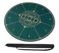 COSTWAY Round Poker Mat, 8 Player Foldable Texas Holdem Table Layout Mat with Anti-Slip Rubber Base & Carrying Bag, Portable Poker Tabletop for Card Casino Game, Green (100cm/39 Inches)