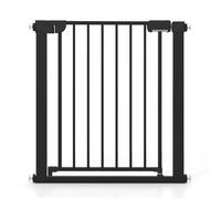 COSTWAY Safety Gate, 75-82cm Pressure Fit Baby Gates with Double-lock Door, One Hand Opening Metal Stair Gate for Dog Baby, No Drilling Needed (Black)
