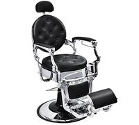COSTWAY Salon Barber Chair, 360 Degree Swivel Reclined Hairdressing Chair with Adjustable Headrest and Rotating Footrest, PVC Leather Hydraulic Beauty Spa Tattoo Styling Chair (Reclining, Black)