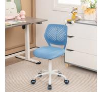 Costway School Desk Chair Ergonomic Study Chair Rolling Swivel Task Chair with Adjustable Height Blue COSTWAY Blue