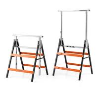 COSTWAY Set of 2 Adjustable Builders Trestle with Top Limit Clip (Orange)