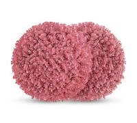 COSTWAY Set of 2 Artificial Topiary Balls, 44CM Faux Pink Eucalyptus Decorative Balls with 7 Layers Leaves, UV Protected Indoor Outdoor Fake Leaf Topiary Plant for Backyard, Porch, Garden & Wedding