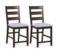 Costway Set Of 2 Bar Stools Counter Height Chair Pub Dining Chairs With Padded Seat