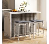 Costway Set Of 2 Bar Stools Dining Counter Height Chair Modern Upholstered Pub Stool 24"
