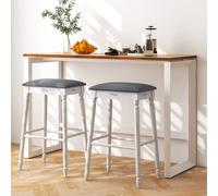 Costway Set Of 2 Bar Stools Dining Counter Height Chair Modern Upholstered Pub Stool 29"