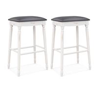 Costway Set of 2 Bar Stools Dining Counter Height Chair Modern Upholstered Pub Stool 29" COSTWAY Multicolor
