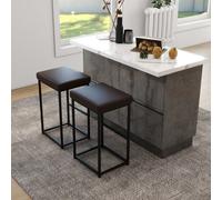 Costway Set Of 2 Bar Stools Dining Counter Height Chair Modern Upholstered Pub Stools
