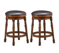 Costway Set Of 2 Bar Stools Kitchen Counter Height Pub Chair 360 Swivel 62Cm Tall