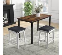 Costway Set Of 2 Bar Stools Pu Leather Padded Backless Counter Height Chair-White