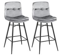 Costway Set Of 2 Bar Stools Velvet Counter Height Chair Upholstered High Dining Chairs
