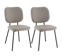Costway Set Of 2 Dining Chairs Padded Kitchen Linen Chair Armless Side Chair W/ Curved Back Grey