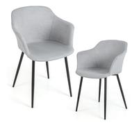 Costway Set of 2 Dining Chairs Upholstered Armless Accent Chair With Ergonomic Backrest in Off-White COSTWAY Off-White