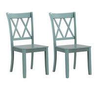 Costway Set Of 2 Dining Chairs Wooden Kitchen Side Chair Armless Chairs W/ X Back