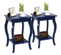 Costway Set Of 2 End Table Bedside Table With Open Storage Shelf
