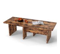 Costway Set Of 2 Modular Coffee Table L Shaped Nesting Accent Center Tables-Walnut