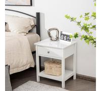 Costway Set Of 2 Nightstand 2-Tier Modern Sofa Side Table Bedroom End Table W/ Drawer