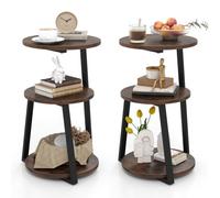 Costway Set Of 2 Round Side Table 3-Tier Accent End Table Bedside Table