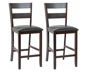 Costway Set Of 2 Upholstered Bar Stools Counter Height Kitchen Dining Pub Chairs
