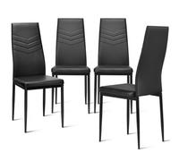 Costway Set Of 4 Dining Chairs Padded Seat High Back Armless Accent Dining Side Chairs
