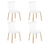 Costway Set Of 4 Windsor Dining Chairs Armless Kitchen Side Chairs With Spindle Backs