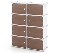 Costway Shoe Rack 8 Tier Shoe Storage Cabinet with Removable Shelves in White COSTWAY White