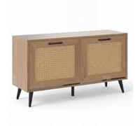 Costway Shoe Storage Cabinet Narrow Freestanding Shoe Organizer With 2 Flip Drawers & Adjustable Shelves Natural