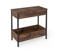 Costway Side Table With 2 Storage Shelves & 2 Removable Tabletops For Small Spaces